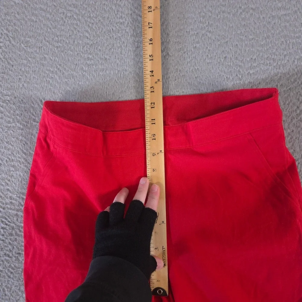 Spanx Pants Womens Medium Petite Red On The Go Ankle Flare Stretch Pockets - Picture 4 of 10